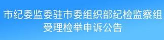 市纪委监委驻市委组织部纪检监察组受理检举申诉公告